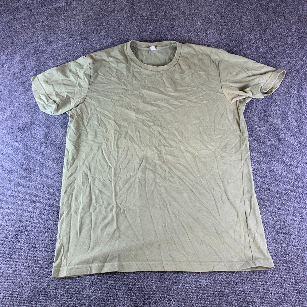 Uniqlo T-Shirt Mens Large Olive Green Cotton Crew Neck Short Sleeve Pullover